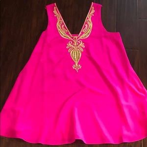 NWOT Fuschia Owen Silk Trapeze Dress